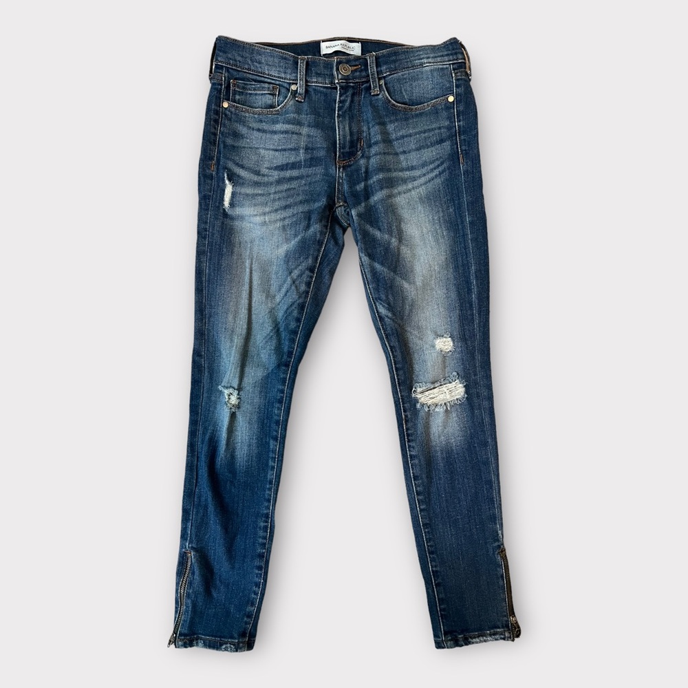 Banana Republic Skinny Ankle Jeans Size 26 Petite Medium Blue Stretch Denim